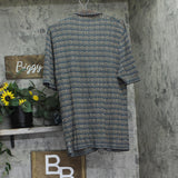 Scotch & Soda Mens Patterned Button Up Knit Camp Shirt Combo Brown M