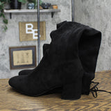 Sugar Womens Ollie Heels Round Toe Over-The-Knee Boots Black Micro 9.5M