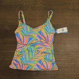 Bleu Rod Beattie Side Scoop Neck Tankini Swim Top On the Bright Print Blue 6