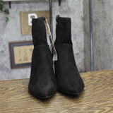 A New Day Womens Sienna Low Shaft Heeled Boots Faux Suede 94637455 Black 8M