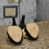 Banfi Zambrelli Womens Vintage Block Heels Slip On Leather Black / Brown 9M
