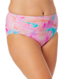 Salt + Cove Womens Plus Size Tie-Dyed Swim Bottom Wave Multi Pink 3X (22-24)