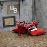 A New Day Womens Rosemary Heels Satin Heel 94646853 Red 6M