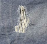 Gogo Jeans Distressed Frayed Straight-Leg Jeans Medium White Wash Blue 20W