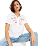 Tommy Jeans Women's Cotton Logo Collared Top T2FM0BGI Bright White S
