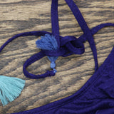 Xhilaration Womens Tassle Tie Bikini Swim Top 1667555a5af966 Navy Blue M