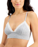 Jenni Womens On Repeat Wide Lace Bralette 100120858 Sleep Gray Heather L