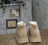 Wild Fable Womens Missy Platform Booties with Memory Foam Insole Beige Brown 7M