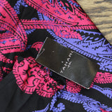 Tahari ASL Womens Printed Tie Front Faux-Wrap Dress DEM643-T4 Black Cobalt 8