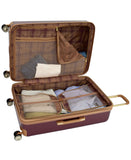 London Fog Check-in Expandable Spinner Suitcase Hard Shell Merlot Red 31.5"