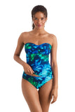 Mimi Flamingo Aria Bandini Tankini Swim Top Saltwater Tie Dye Blue Multi 10