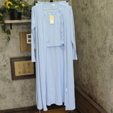 Ekouaer Womens 3 Piece Lounge Set Pajama Pants Top Cardigan 1007020809 Blue M