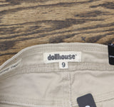 Dollhouse Juniors Ripped Colored Wash Cropped Skinny Jeans Beige Brown 9