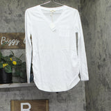 Splendid Womens Long Sleeve V-Neck Maternity T-Shirt P80015-10 White S