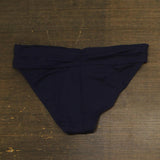 La Blanca Goddess Shirred Band Hipster Bikini Swimsuit Bottom Indigo Blue 12