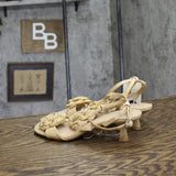 A New Day Womens Esme Floral Crochet Kitten Heels 92979007 Brown 6M