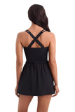 Mimi Flamingo Tidal Wave Skirted One Piece Swimdress 80004003 Black Multi 12