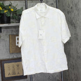 NN07 Mens Freddy 5715 Button Up Textured Shell Shirt Collared Ivory Off White XL