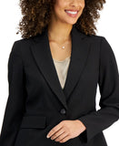 Le Suit Women's 1 Button Blazer Suit Jacket 50040599 Black 4
