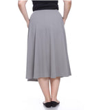 White Mark Womens Plus Size Tasmin Flare Midi Skirt PS709-101XL