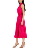 Anne Klein Women's Twist-Neck Sleeveless Midi Dress 10856173 Amaranth Pink 12