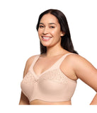 Glamorise Womens MagicLift Cotton Support Wirefree Bra 1001 1001 Cafe Brown 44F