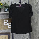 Vince Camuto Womens Bloom Popover Blouse Shirt Top 653440 Rich Black XS