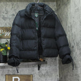 Wild Fable Womens Bow Full Zip High Neck Quilted Puffer Jacket 94658795 Black M