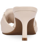 Alfani Womens Niah Knotted Slide Heeled Sandals 10014838600 White 9M