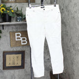 Buffalo Jeans Women's Mid-Rise Aubrey Ankle Grazer Pants 1263050 White 14/34
