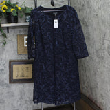 Connected Apparel Womens Crochet Soutache Jacket Dress TRF41094M1 Navy Blue 16