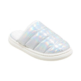 Stars Above Merritt Platform Shine Scuff Slide Slippers Silver Gray S (5-6)