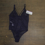 Hanky Panky Lace Tropical Storm Thong-back Bodysuit Summer Rain Purple Blue M