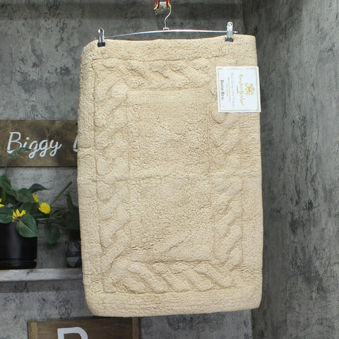 Knights Bridge 100% Soft Plush Cotton Bath Rug Mat Beige Brown 20x30