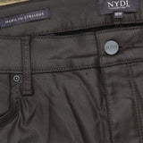 NYDJ Size Marilyn Coated High Rise Straight Leg Jeans Cordovan Purple Brown 18W
