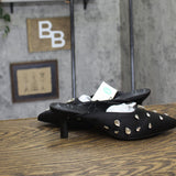 A New Day Womens Katia Heels Satin Slip On Mules 94663382 Black 8.5M