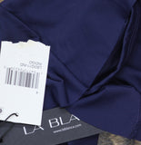 La Blanca Island Goddess Off Shoulder Ruffle One Piece Swimsuit Indigo Blue 4
