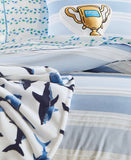Charter Club Clip Jacquard 3-Piece Comforter Set Blue Multi Full / Queen