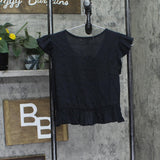 Miken Juniors Ruffled Cover-up Top Black XS