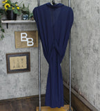 Coleen Lopez Womens Work and Play Button-Front Shirt Dress. Navy Blue M