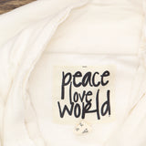 Peace Love World Cross-Over Drape-Neck Sweatshirt Pristine Ivory Off White L