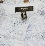 Aqua Womens Floral Lace Mock Neck Mini Dress IDM11073 Ice Blue L