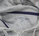 U.S. Polo Full Zip Fleece Hooded Sweatshirt Gray 2XL
