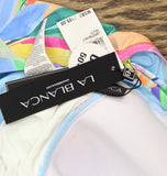 La Blanca Over The Shoulder Tankini Swimsuit Top Tropi-flage Multicolor 12