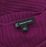 INC International Concepts Sweater Dress Long Sleeve Autumn Berry Purple L