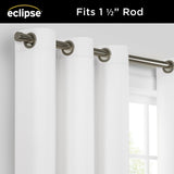 Eclipse Extra Wide Grommet Curtain Panel Kendall White 100x84