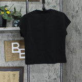 Danskin Womens Knit Ladies Ribbed Scuba T-Shirt Tee 1795838 Black S