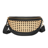 Universal Thread Straw Detail Belt Crossbody Bag 89956736 Black