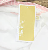 Michael Michael Kors Voyage Stripe V-Neck One Piece Swimsuit Rosewater Pink 8