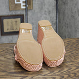 Guess Womens Natesha Strappy Rope Wedges Sandals Shoes GWNATESHA Pink 9M